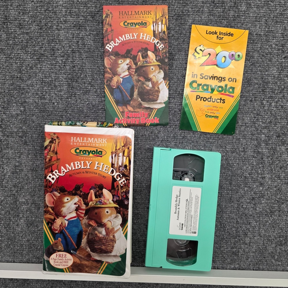 Brambly Hedge Autumn & Winter Stories VHS Hallmark Crayola Green Tape Set